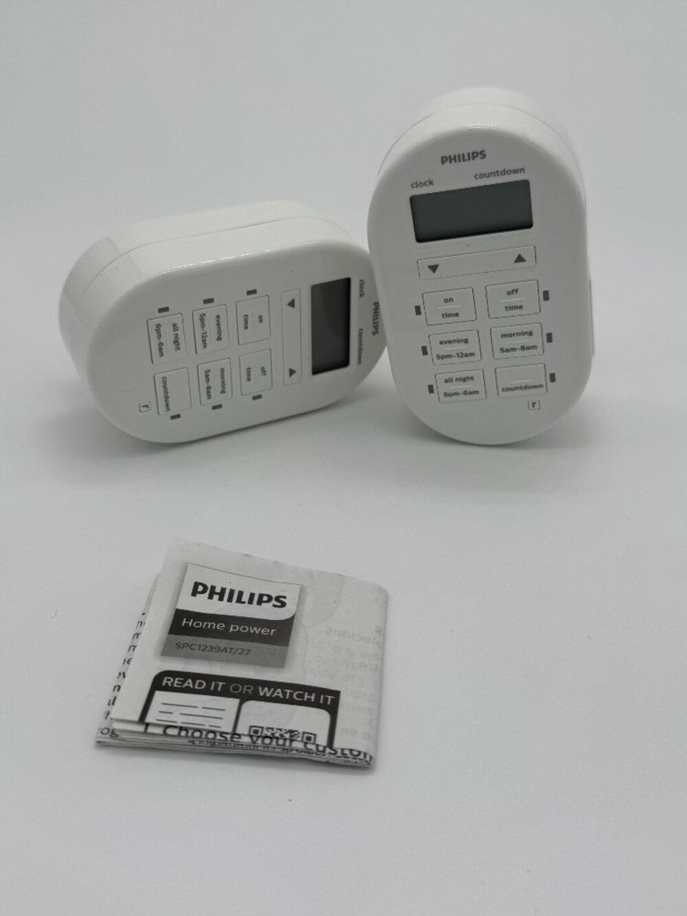 Philips Lot of 2 Digital Plug In Programmable On/Off Timers SPC1239AT/27